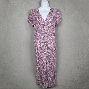 Lucky Brand Dress Womens S Purple‎ Floral Button Peasant Cottagecore Romantic